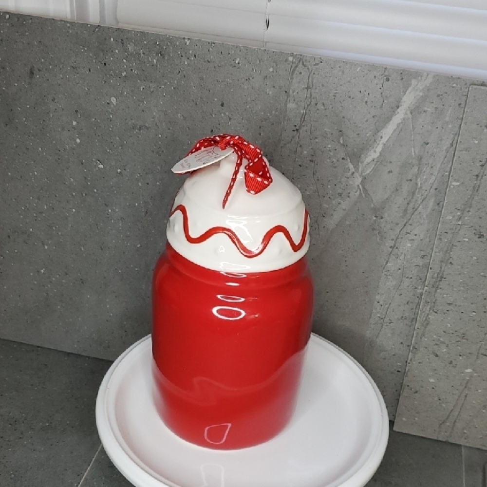 Festive Red and White Cheer Jar - Picture 2 of 3
